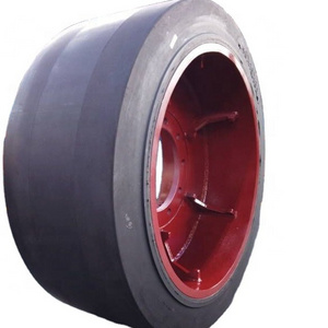 aircraft tow tractor solid loader tyres 40 x 16 x 30 press on solid tyre with rim for Airport Trailer