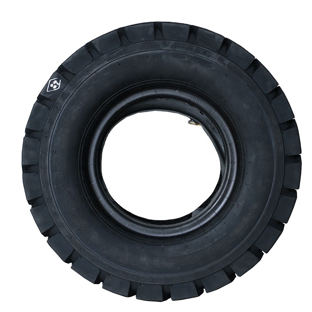 pneumatic forklift accessories parts 7.00-12 700x12   industrial Off-Road tyre with tube and flap