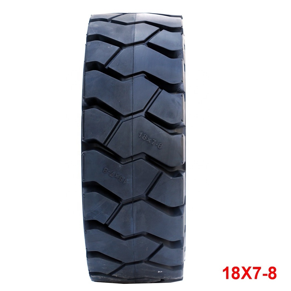 High resistant solid rubber wheel tyre 21x8 - 9 18x7-8 pneumatic solid forklift tyre for forklift truck