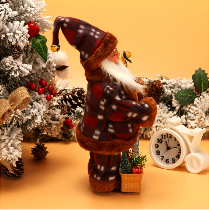 Wholesale Novelty Creative White Feet Light Music Swing Santa Claus Doll Electric Santa Claus