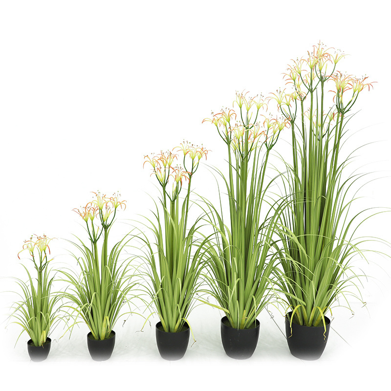 Hot Sale Tall Grass Ornamental Table Indoor Green Set Potted Artificial Plant Onion Reed Grass