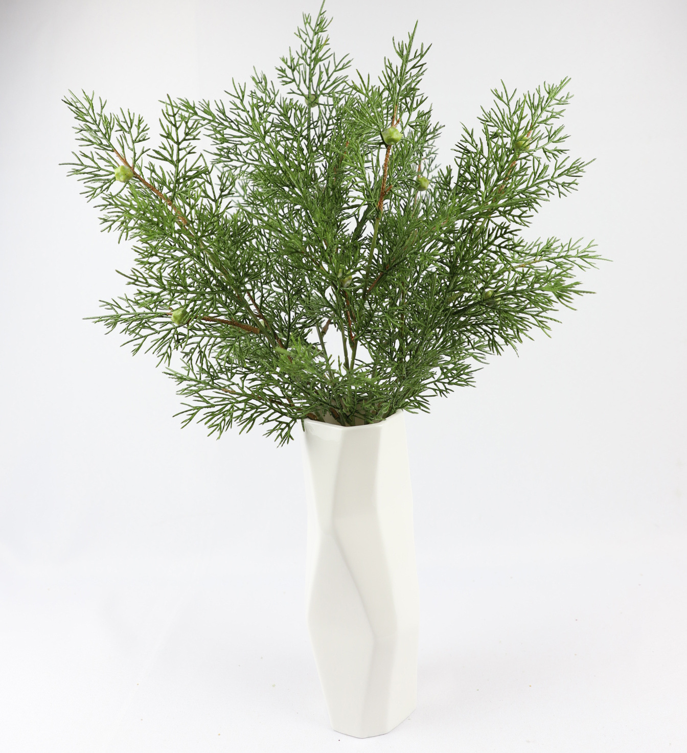 Artificial Christmas Green Artificial Plastic Pick Cedar Bushes Artificial Plant Leaves for Home Decor