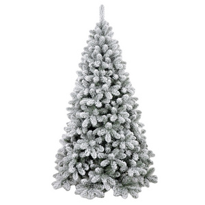 CDL Model 6 7 8Ft PE Mixed PVC Artificial Snow Flocking Christmas Tree Snow With Lights Snow