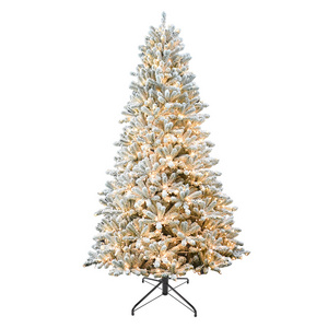 Hot Sale Luxury 8ft 9 Feet Realistic Pvc Artificial Prelit Light Snow White Flocked Outdoor Led Christmas Tree