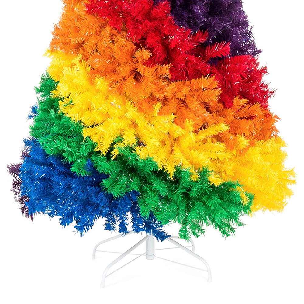 Wholesale Customizable Size PVC Artificial Rainbow Iridescent Christmas Tree