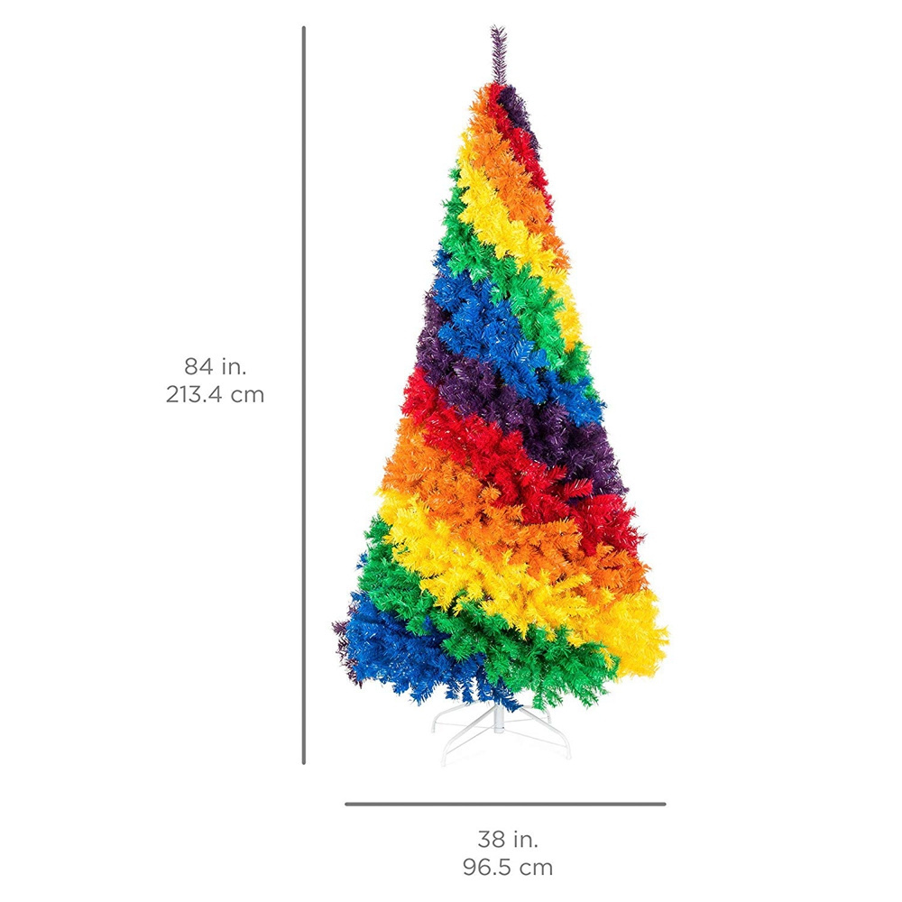 Wholesale Customizable Size PVC Artificial Rainbow Iridescent Christmas Tree