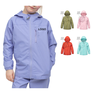 Wet Color Changing Magic Printing Hydrochromic Children Customized Rain Jacket Kids Boy Outdoor Hooded Waterproof Coat