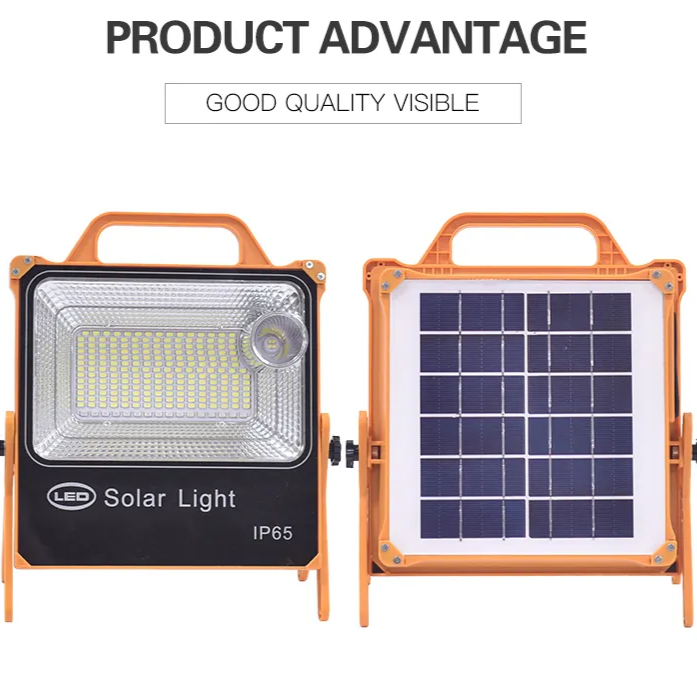 New Product Waterproof Ip65 Outdoor 150w 200w Portable Rechargeable Smd Solar Led Floodlight