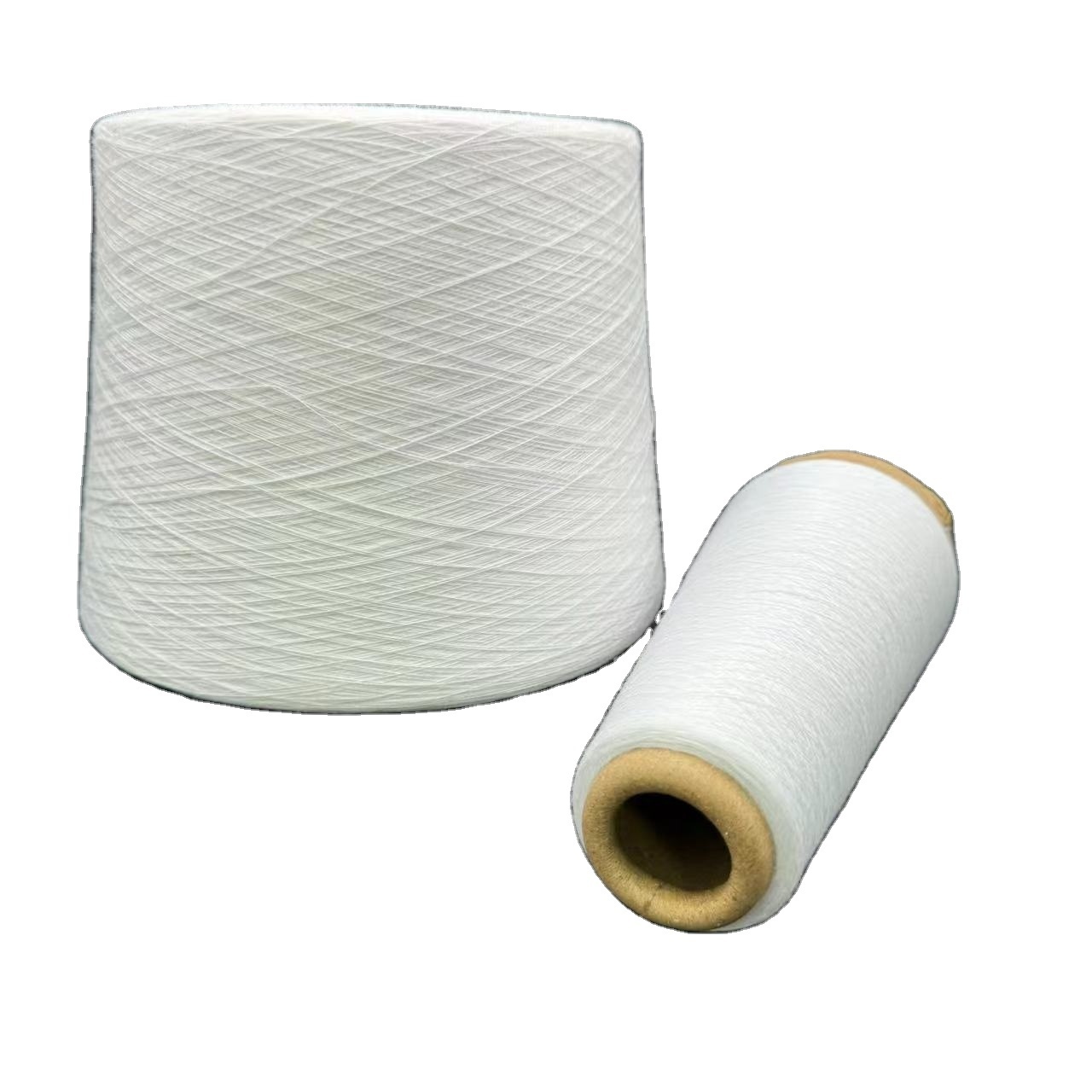 20S High Quality 100% Polyester Virgin Ring Spun Yarn Raw White for Knitting Socks