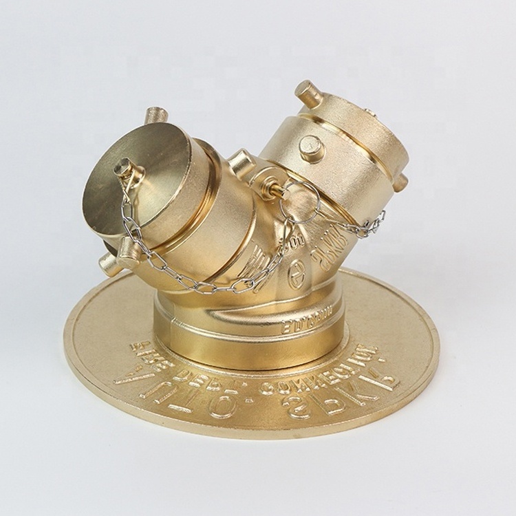 2 way Brass fire fighting water divider Y type fire fighting valve 2 way Brass fire hydrant