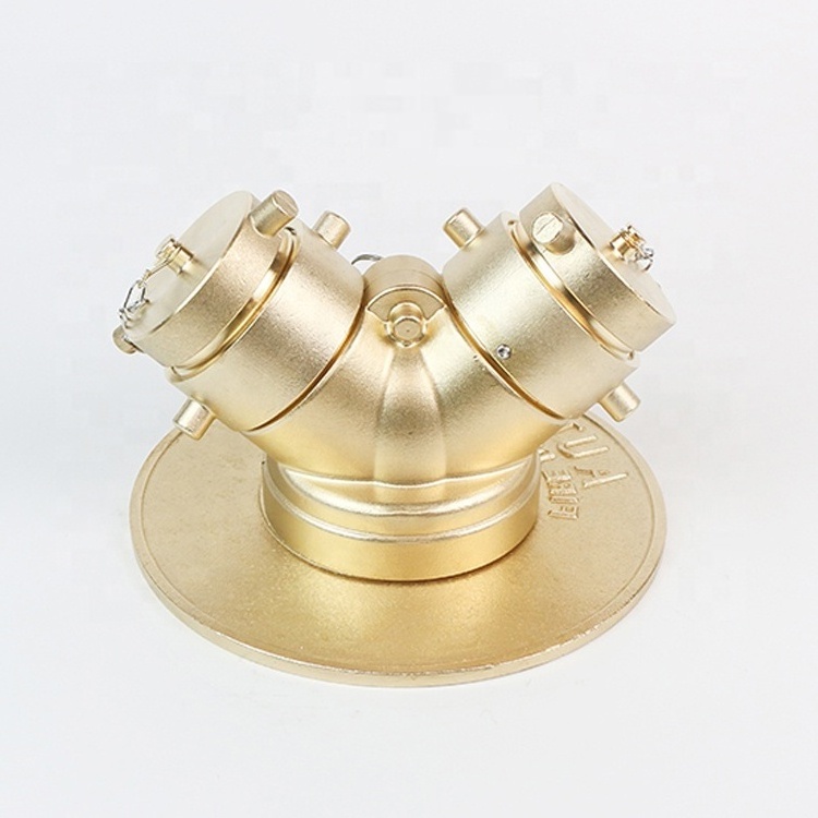 2 way Brass fire fighting water divider Y type fire fighting valve 2 way Brass fire hydrant