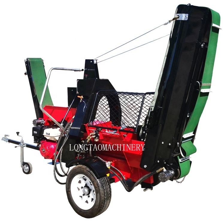 Top Quality 27Ton Gasoline Engine Firewood Processor Log Splitter Timber Processor with Hydraulic Feeding Conveyor