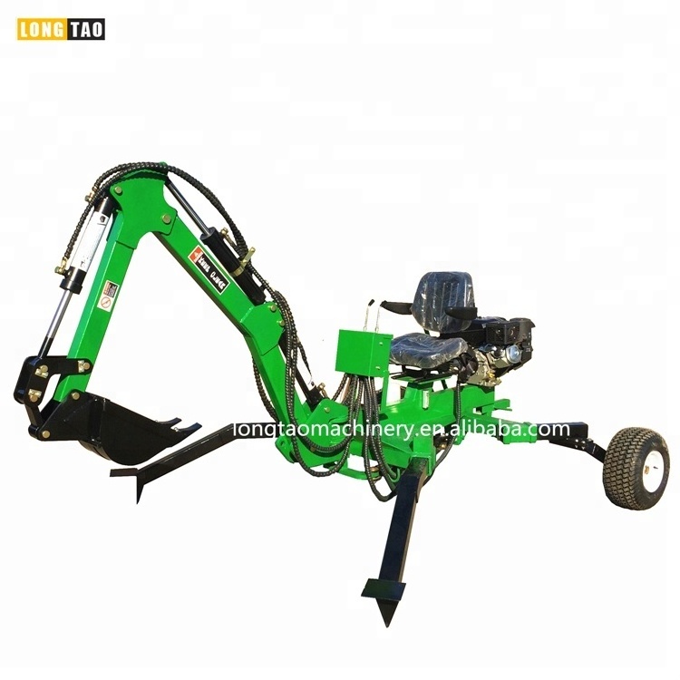 CE certificated factory price 13hp mini towable atv backhoe