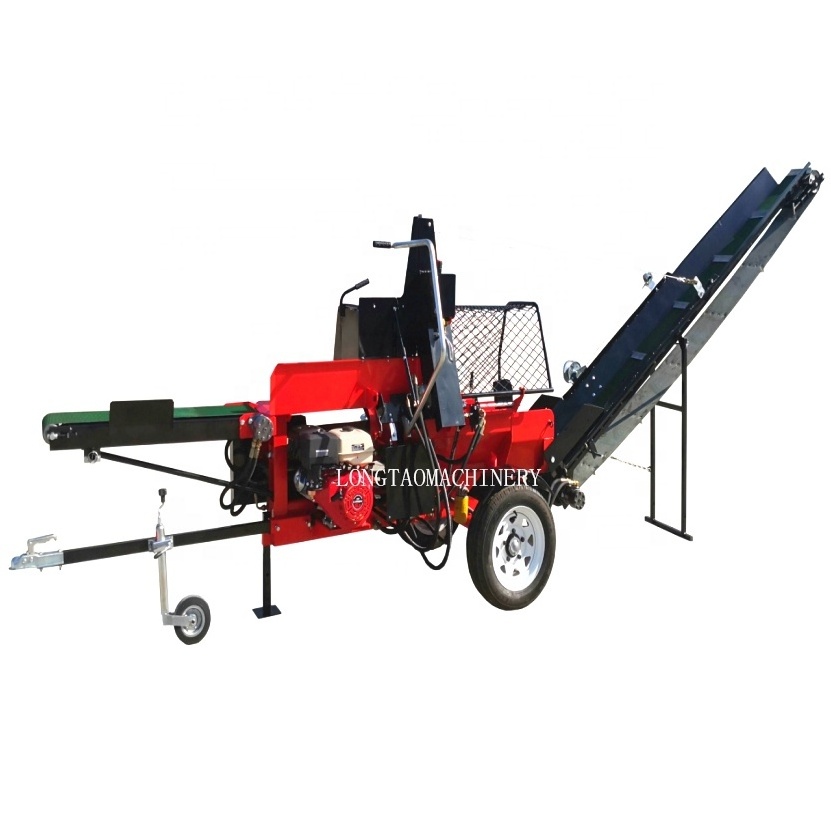 Trailer Towable PTO Power 20Ton Wood Processor Log splitter with Hydraulic Conveyor