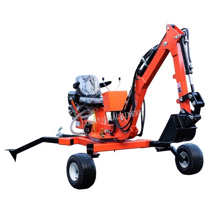 Best quality towable digger backhoe 360 degree swing mini excavator loader with ce approved