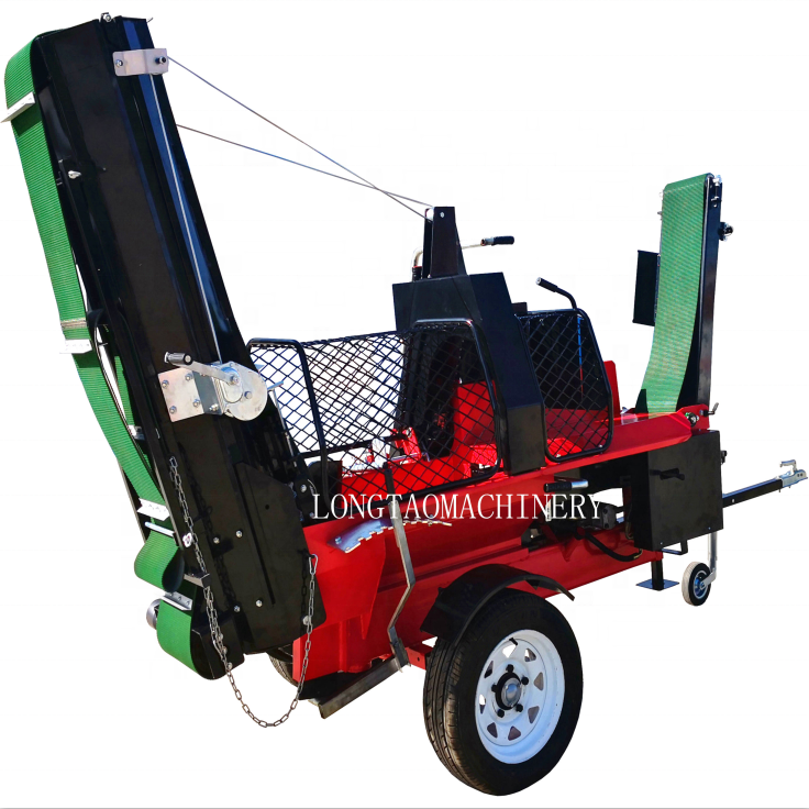 Top Quality 27Ton Gasoline Engine Firewood Processor Log Splitter Timber Processor with Hydraulic Feeding Conveyor