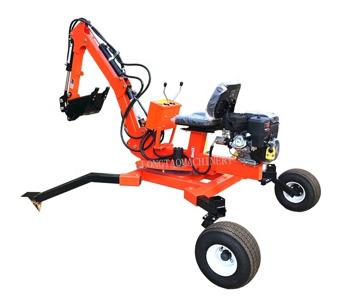 Best quality towable digger backhoe 360 degree swing mini excavator loader with ce approved