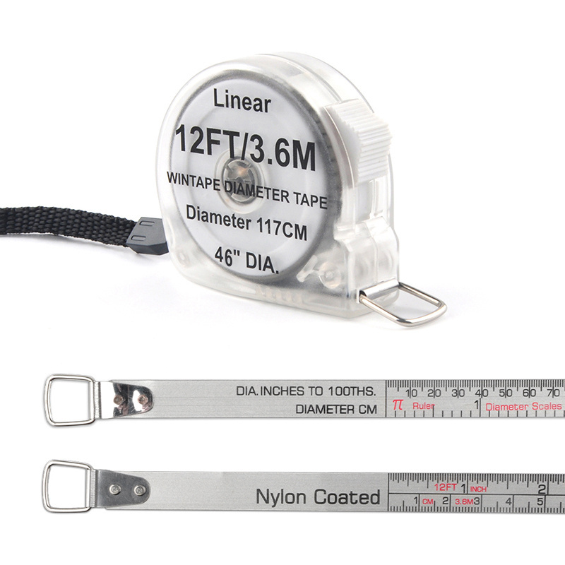 Wintape Linear 3.6m Length Lockable Retractable Soft Steel Outside Pi Diameter Tape Measure Perimeter Instrument Tools