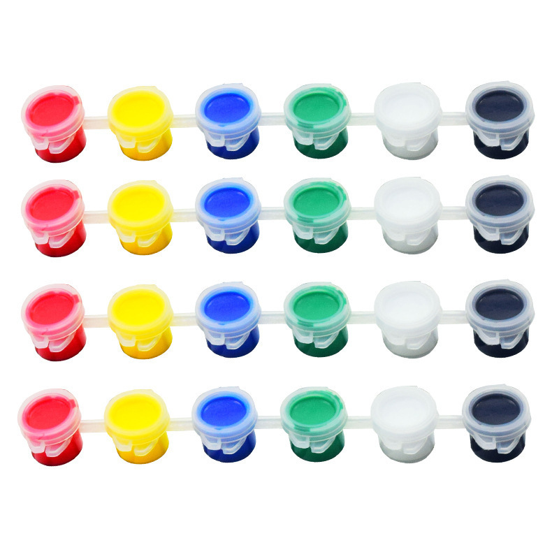 6 Colors Acrylic Paint Set For Paint By Numbers Clothing Textile Fabric Hand Painted Wall Plaster Painting Drawing For Kids