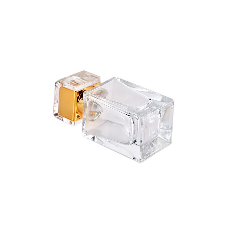 Clear Classic French Style 50 ml glass perfume bottle Square Rectangle Empty Crystal Spray Perfume Bottle