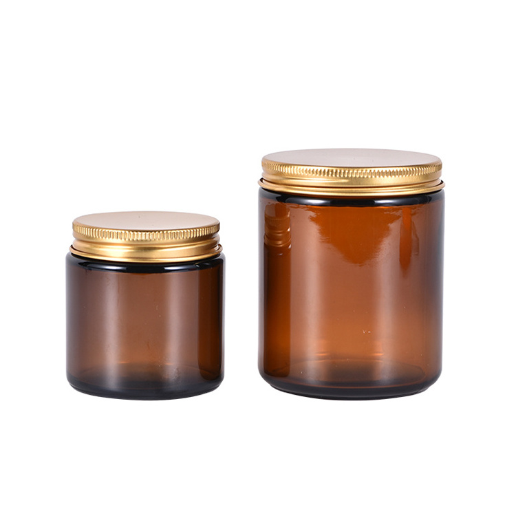 Wholesale Luxury Empty 3Oz 8Oz 500Ml 100Ml 250Ml Storage Clear Amber Jar Glass Candle Jar Manufacturer For Candle With Metal Lid