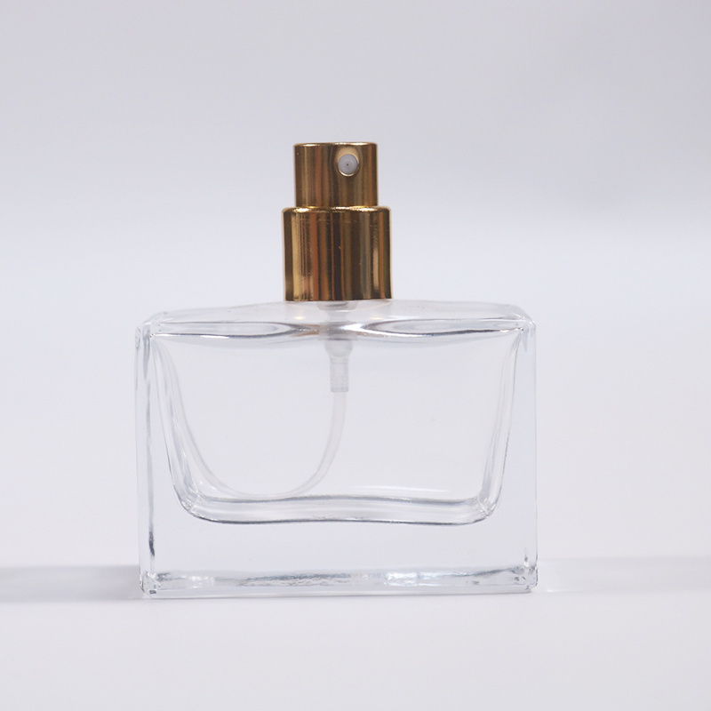 wholesale luxury 30ml square spray cap empty refill glass bottle perfume bottle packing