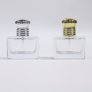 wholesale luxury 30ml square spray cap empty refill glass bottle perfume bottle packing