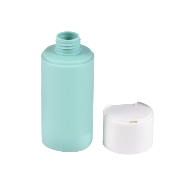 Popular Blue Soft Touch plastic shampoo and conditioner package bottles 250ml  HDPE lotion  bottle with disc top cap