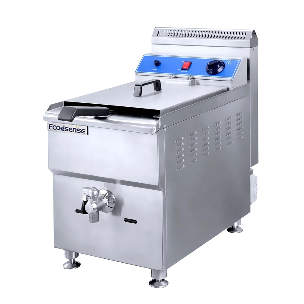 Professional Restaurant Ce Certificated Counter Top 18l Commercial Industrial Single Donut Chips Corn Dog Gas Deep Fryer Machine