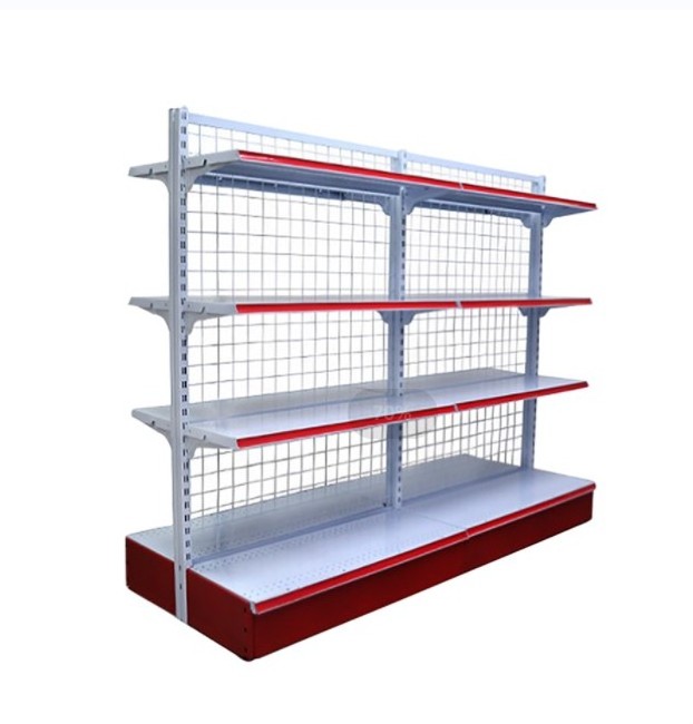 Adjustable Steel Grocery Store Mini Mart  Shelving Store  Metal Mesh Shelves Shop Racking Display Racks