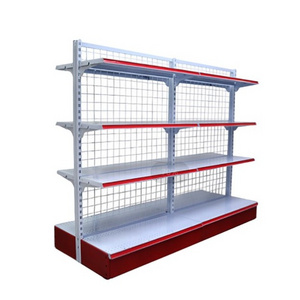 Adjustable Steel Grocery Store Mini Mart  Shelving Store  Metal Mesh Shelves Shop Racking Display Racks