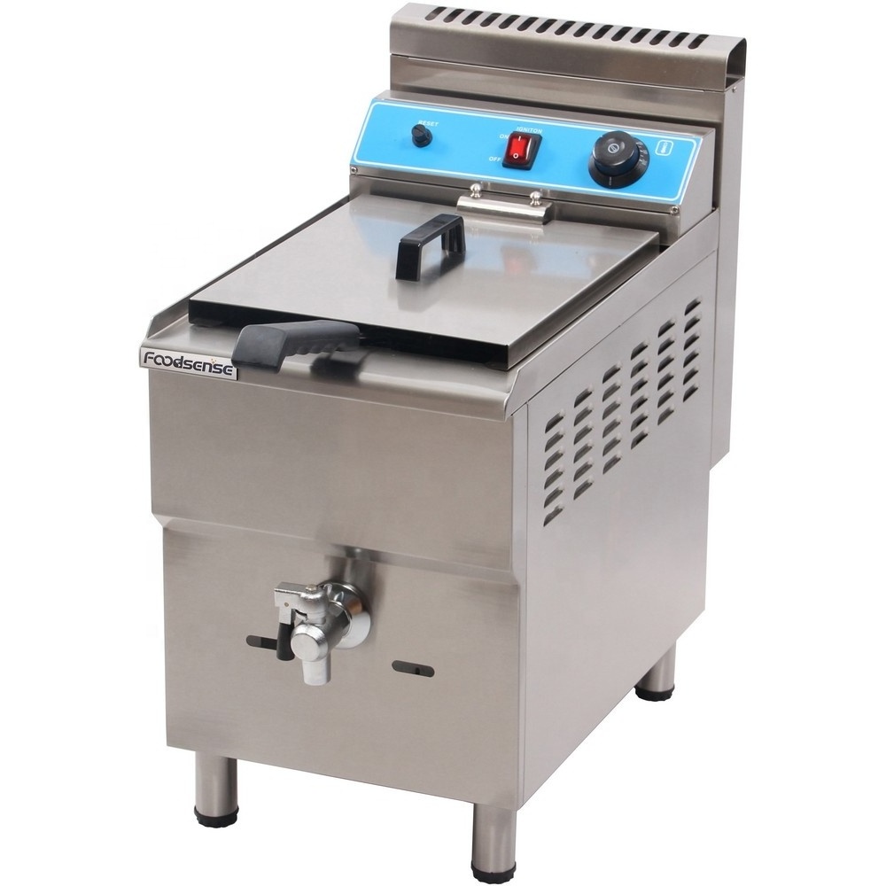 Professional Restaurant Ce Certificated Counter Top 18l Commercial Industrial Single Donut Chips Corn Dog Gas Deep Fryer Machine