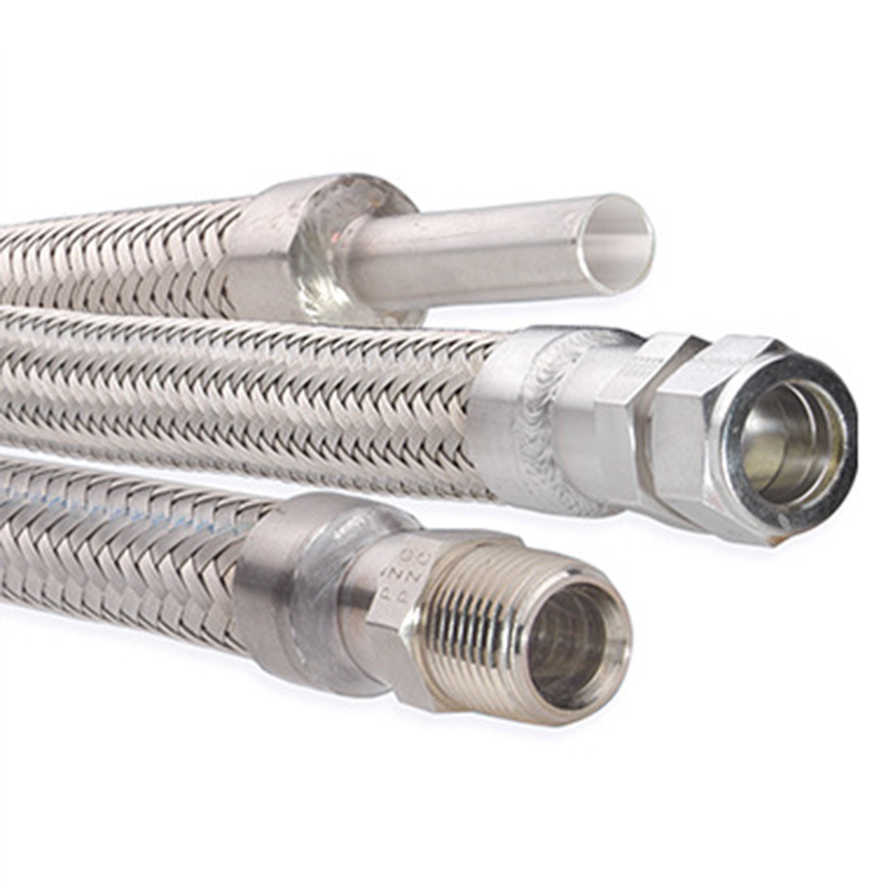 High Temp Stainless Steel Braided Hose with Plain Male NPT Nipple Corrugated SS tube pipe for potable water cooling steam