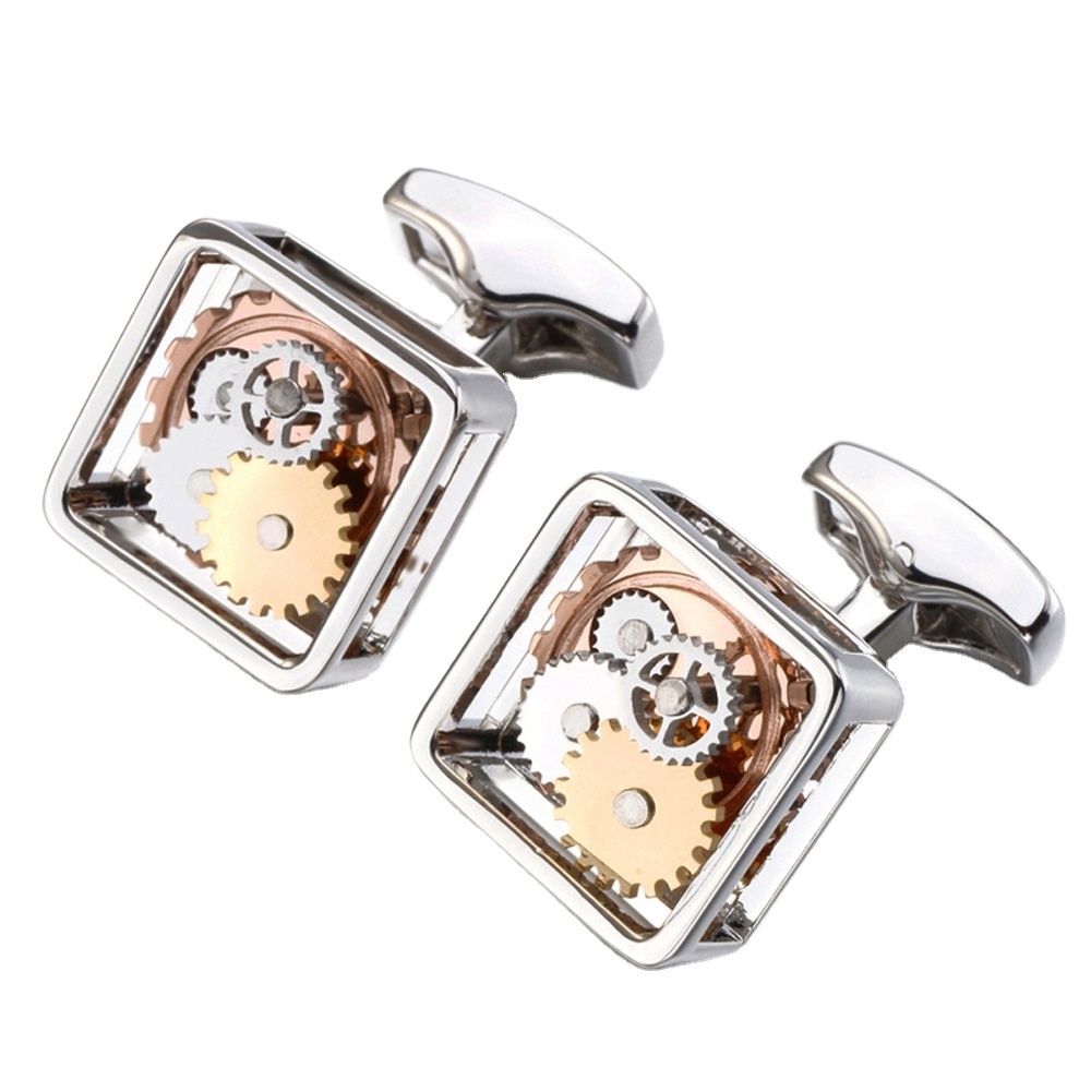 Cuff-Daddy Silver Watch Cuff Links Round Silver Working Functional Watch Cufflinks for men Luxury men's cufflinks