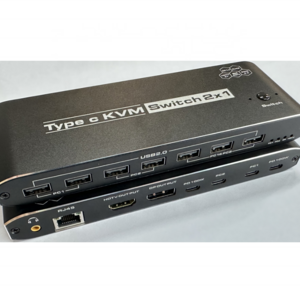 Support 8K 4K144hz Type-C KVM to HDMI+DP+RJ45 type-c KVM switch 2*1