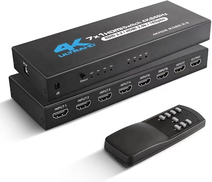 7 in 1 out 7*1 HD video switcher automatically switches 4K60HZ HDCP Decode hdmi switch