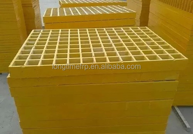 Fiberglass Composite Plastic FRP GRP Grating as Stair Treads / Platform / Walkways, Molded, Square Grid