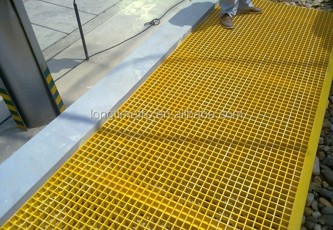 Fiberglass Composite Plastic FRP GRP Grating as Stair Treads / Platform / Walkways, Molded, Square Grid