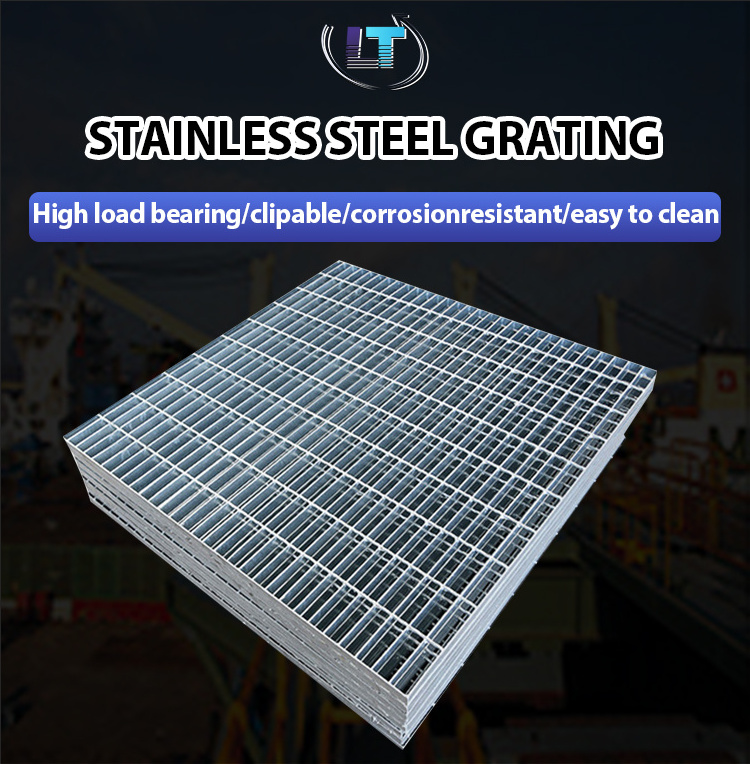 Heavy duty walkway platform floor stainless grill grating drainage cover galvanize steel grate