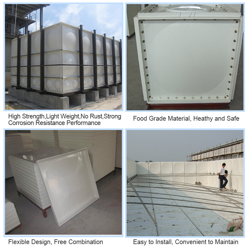 FRP GRP Fiber Glass Fire Water Storage Tank 200000 5000 Liter Gallon Water Tank