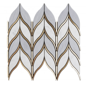 12x12 Stone Water Jet Marble Mosaic Tile Polished Chevron Marble Mosaics Kitchen Backsplash