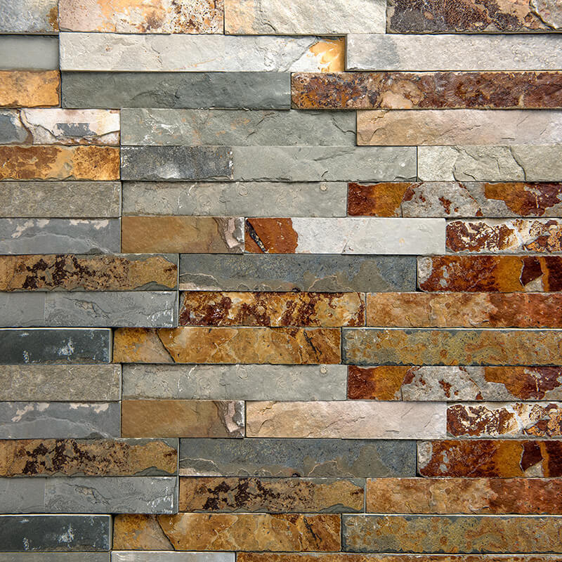 Wholesale Rusty Slate Ledge Stone Stacked Wall Cladding Decorative Wall Panel Thin Stone Veneer Slate Faux Stone Wall Panel