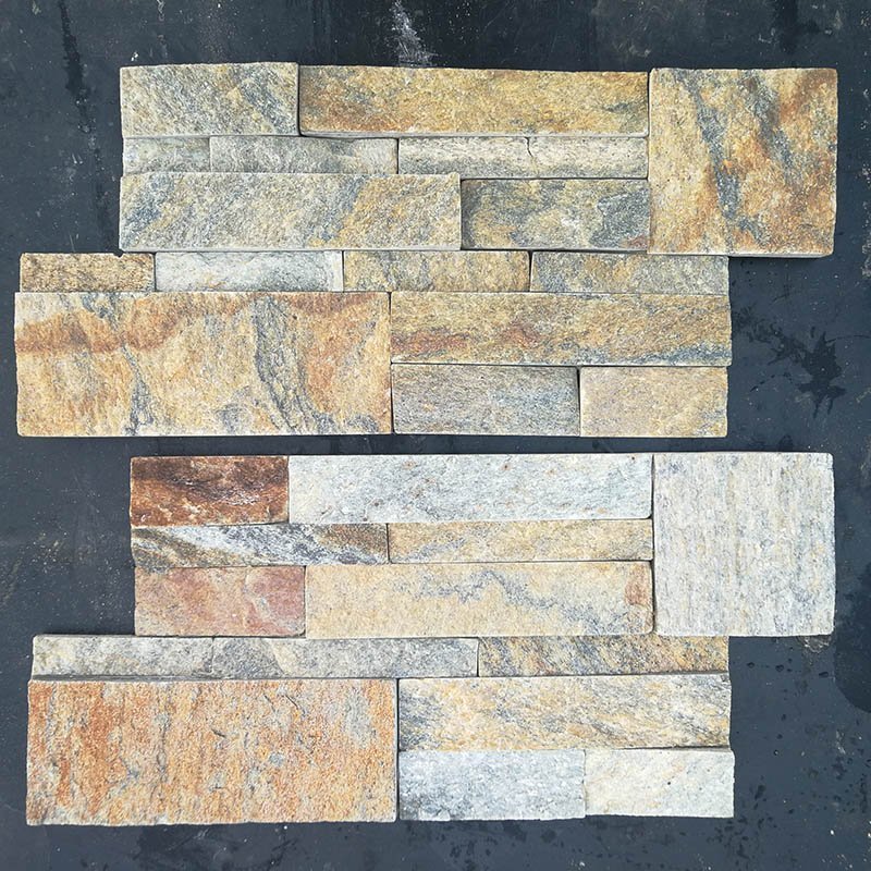 Wholesale Rusty Slate Ledge Stone Stacked Wall Cladding Decorative Wall Panel Thin Stone Veneer Slate Faux Stone Wall Panel