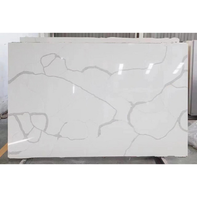 Model Design Flat Edge Or Customized White Quartz Vanity Countertops Kitchen Bathroom Artificial Stone Material Slab