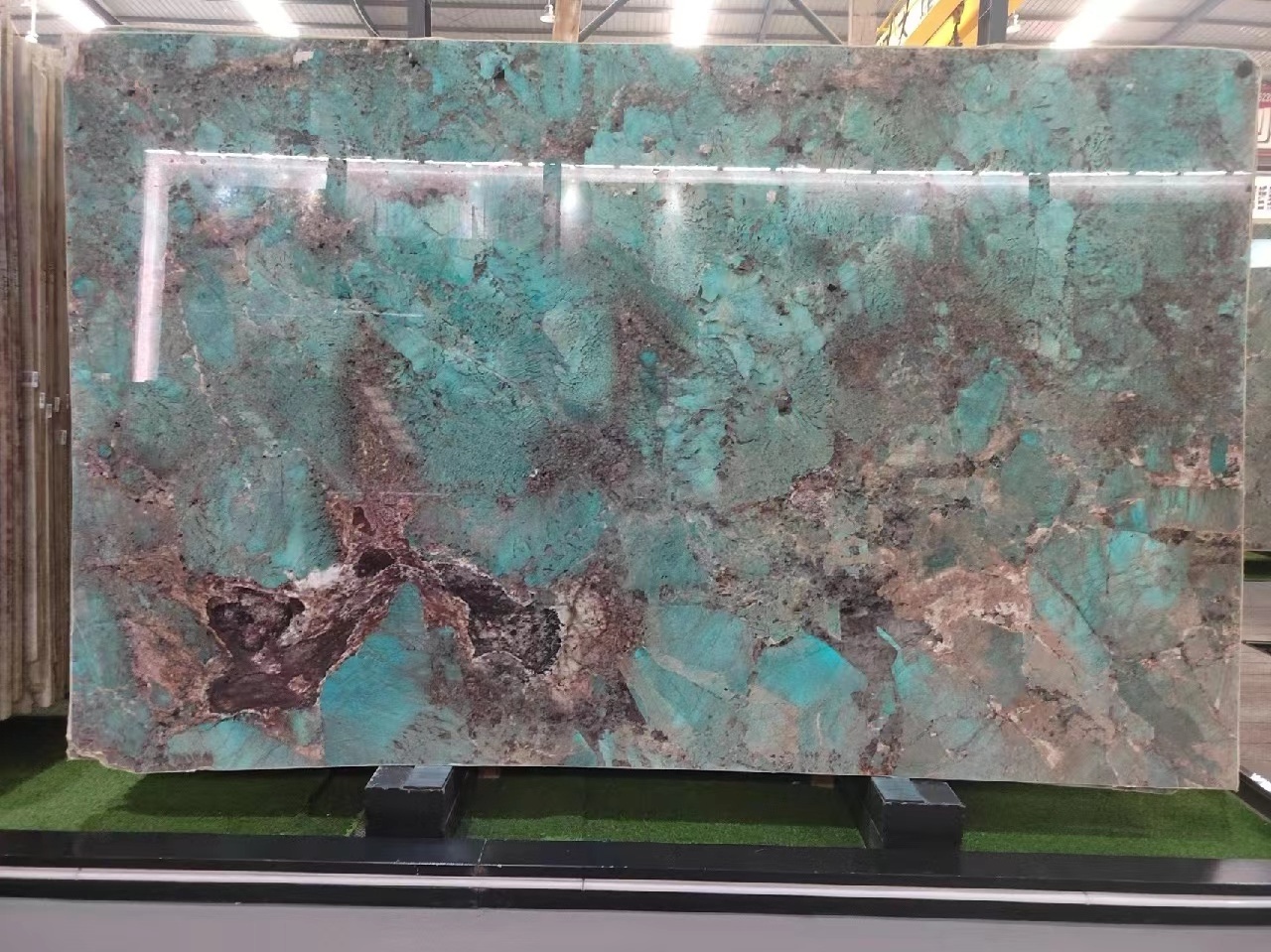 Brazil Amazons Green Polished Amazonite Onyx Marble  Background Wall Design For Villa Decor Granite Slabs Natural Stone