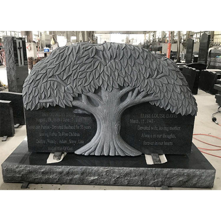 High Quality Sample Tree Shaped Gravestone Graphic Design Tree Headstone Grave Stones And Monuments For Wholesale