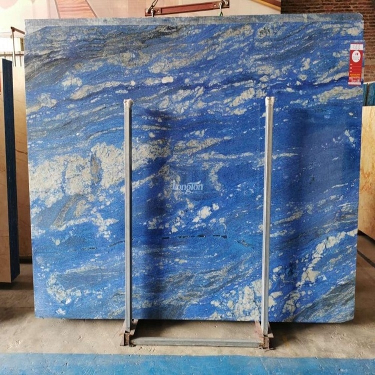 Factory Direct Prices Polished Natural Stone Blue Marble Slab House Design Wall Decoration Bathroom Stone Island Table Tops