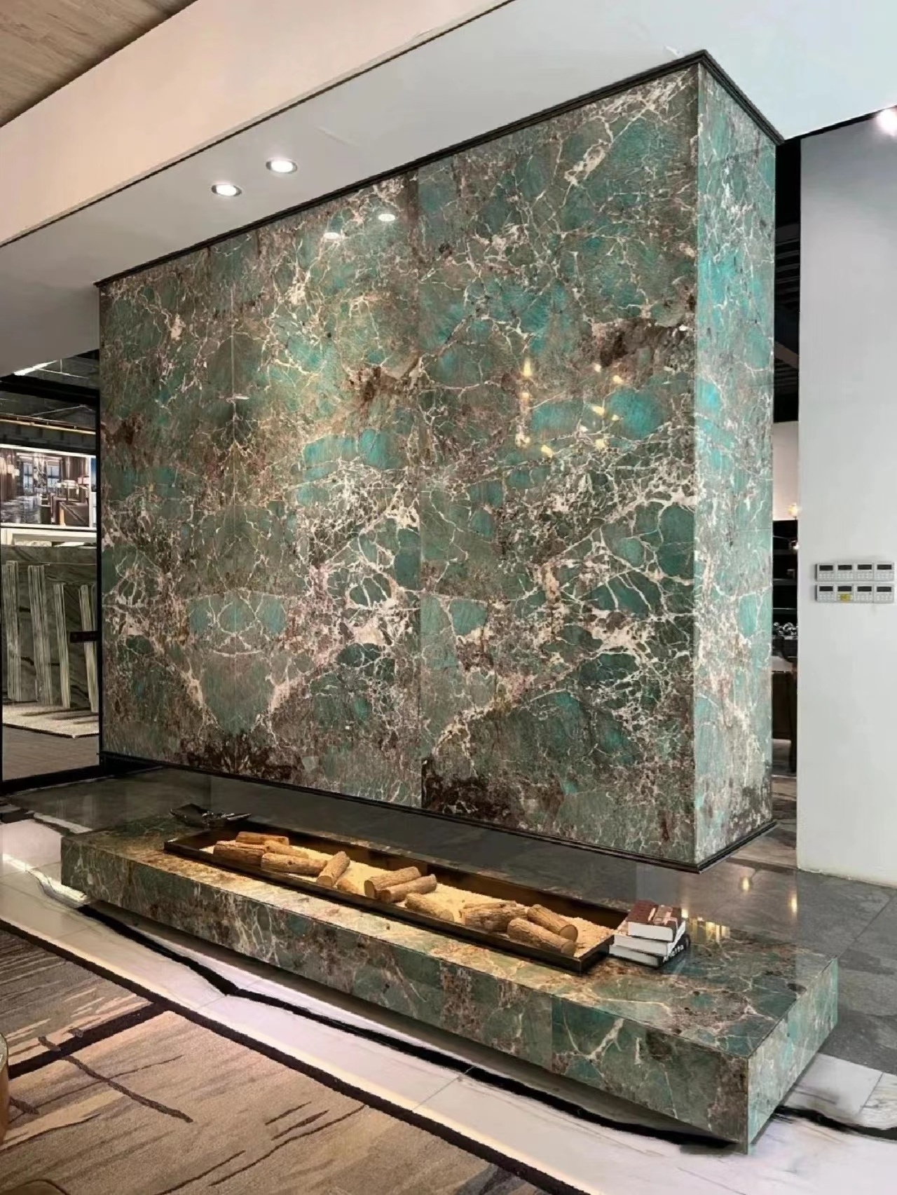 Brazil Amazons Green Polished Amazonite Onyx Marble  Background Wall Design For Villa Decor Granite Slabs Natural Stone