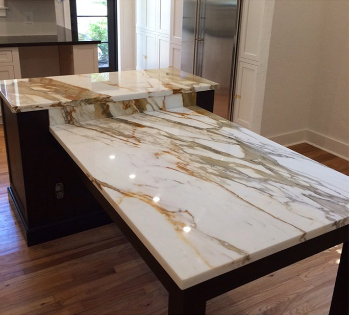 Perfected Nano Crystallized Calacatta Gold Marble Slab Countertop Kitchen Counter Tops Bathroom Vanities Marble Table Tops Price