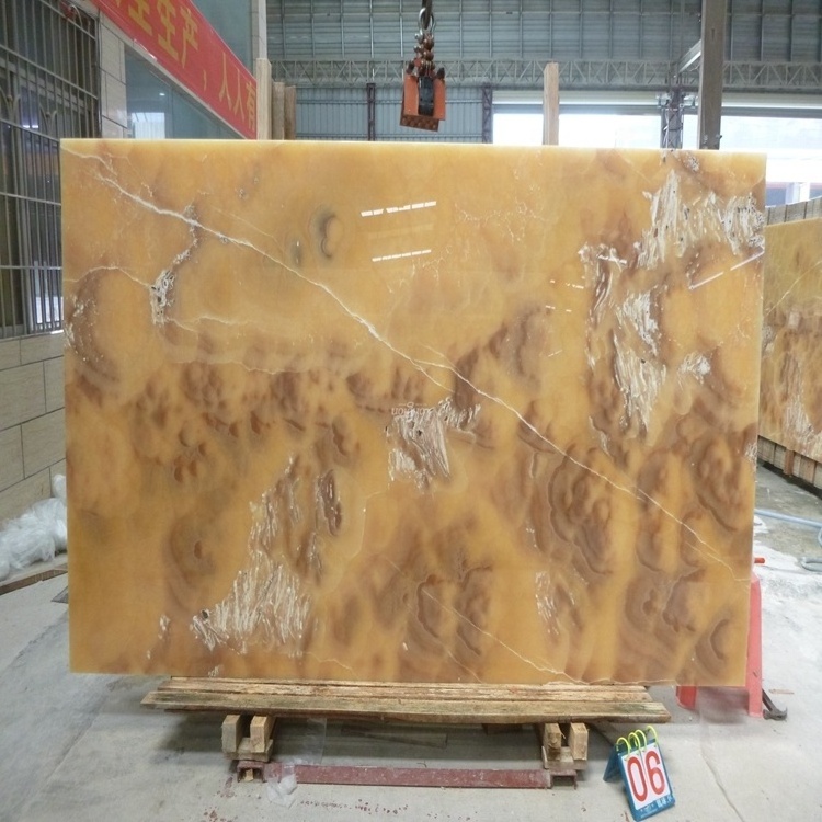 Luxury Natural Stone Deep Brown Golden Onyx Marble Cladding Big Slab Translucent Backlit For Floor Tile Wall Panel Countertop